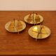 Trio de bougeoirs scandinaves en laiton Pierre Forsell pour Skultuna