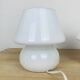 Pair of white opaline mushroom lamps