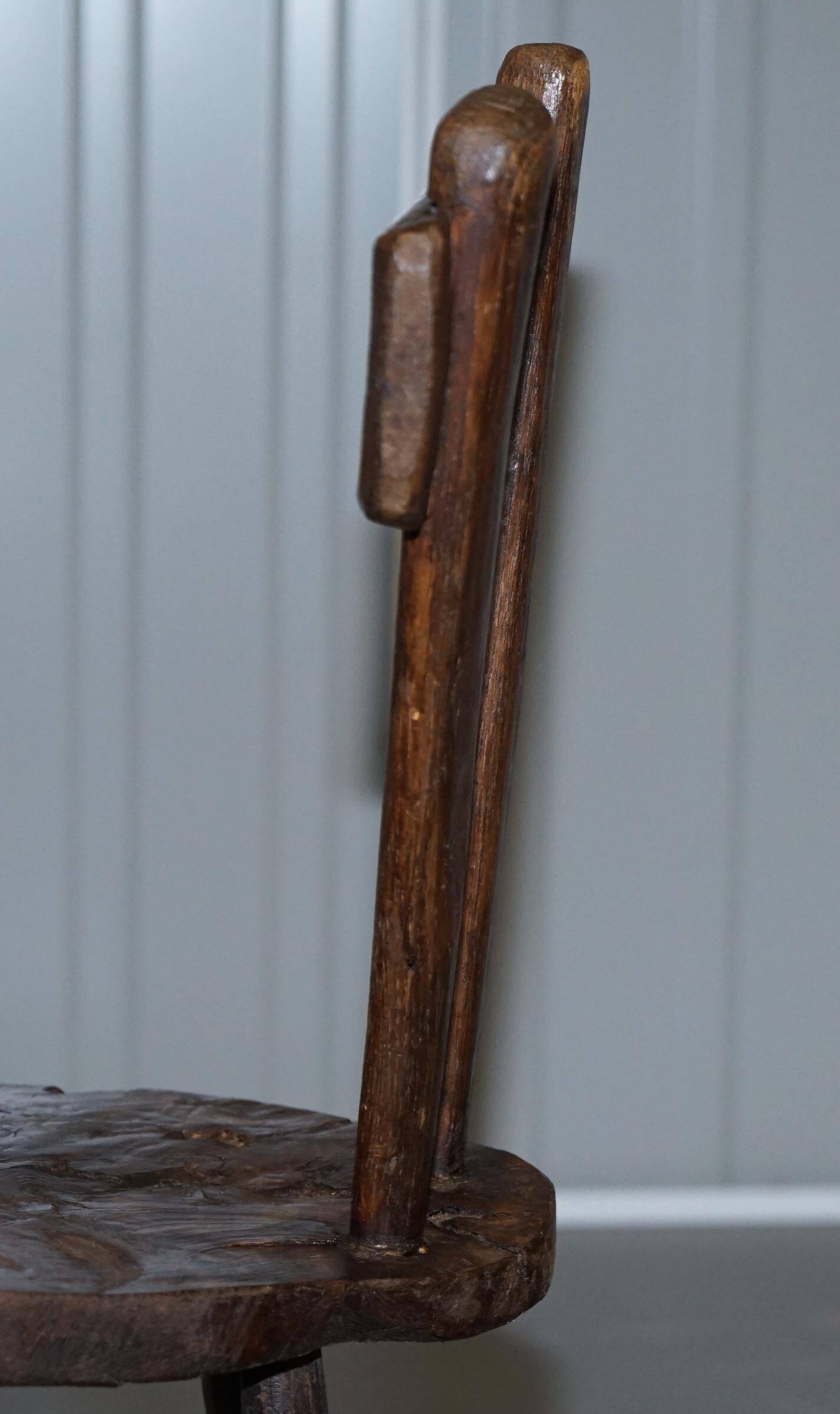 French nursing chair hand-carved in chestnut around 1760