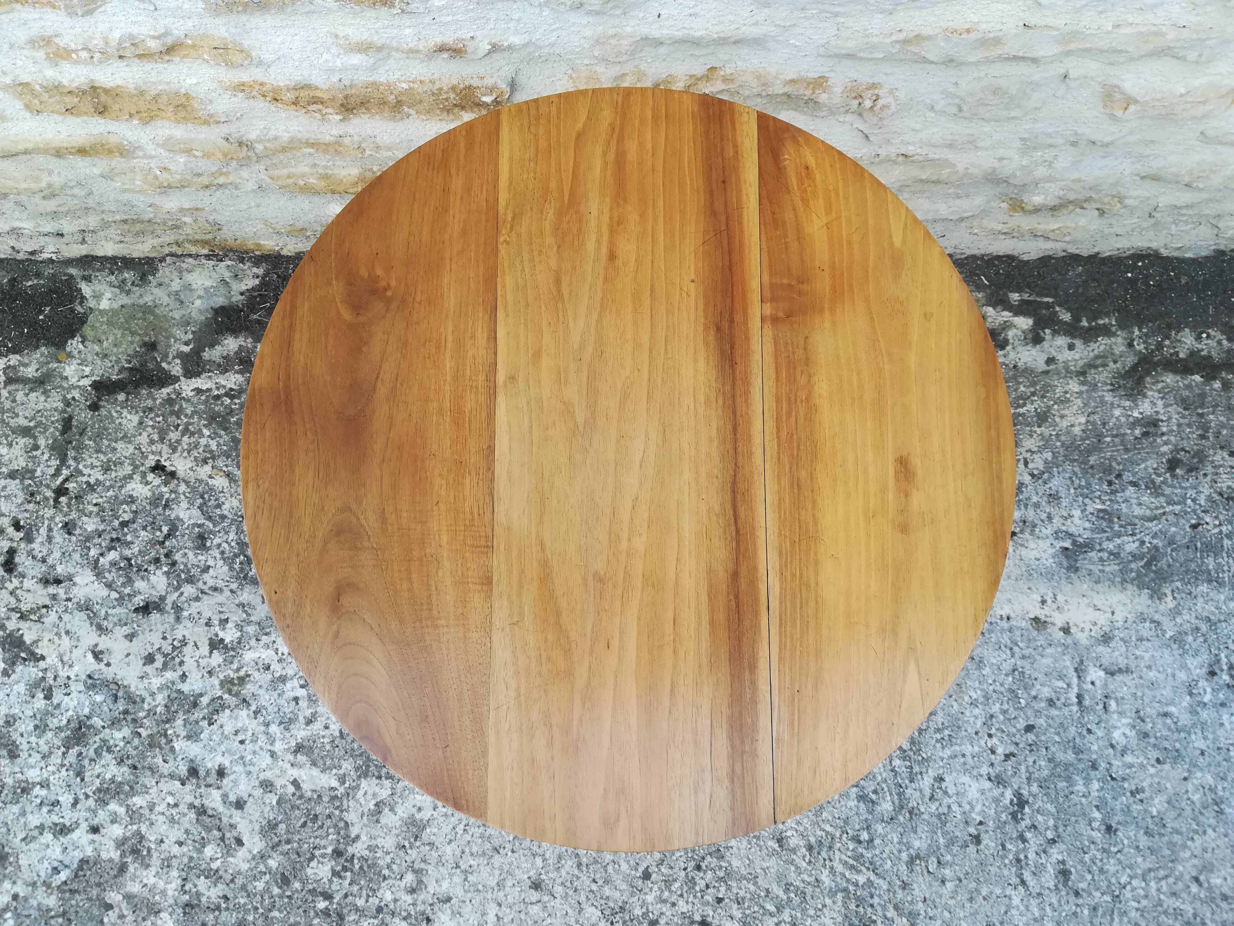 Walnut and copper pedestal table