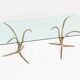 Unique sculptural dining table in bronze and glass, Belgium 1970.