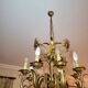 Set of painted metal chandeliers with flower decor