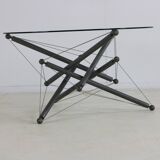 Seventies design steel wired coffee table for Cassina