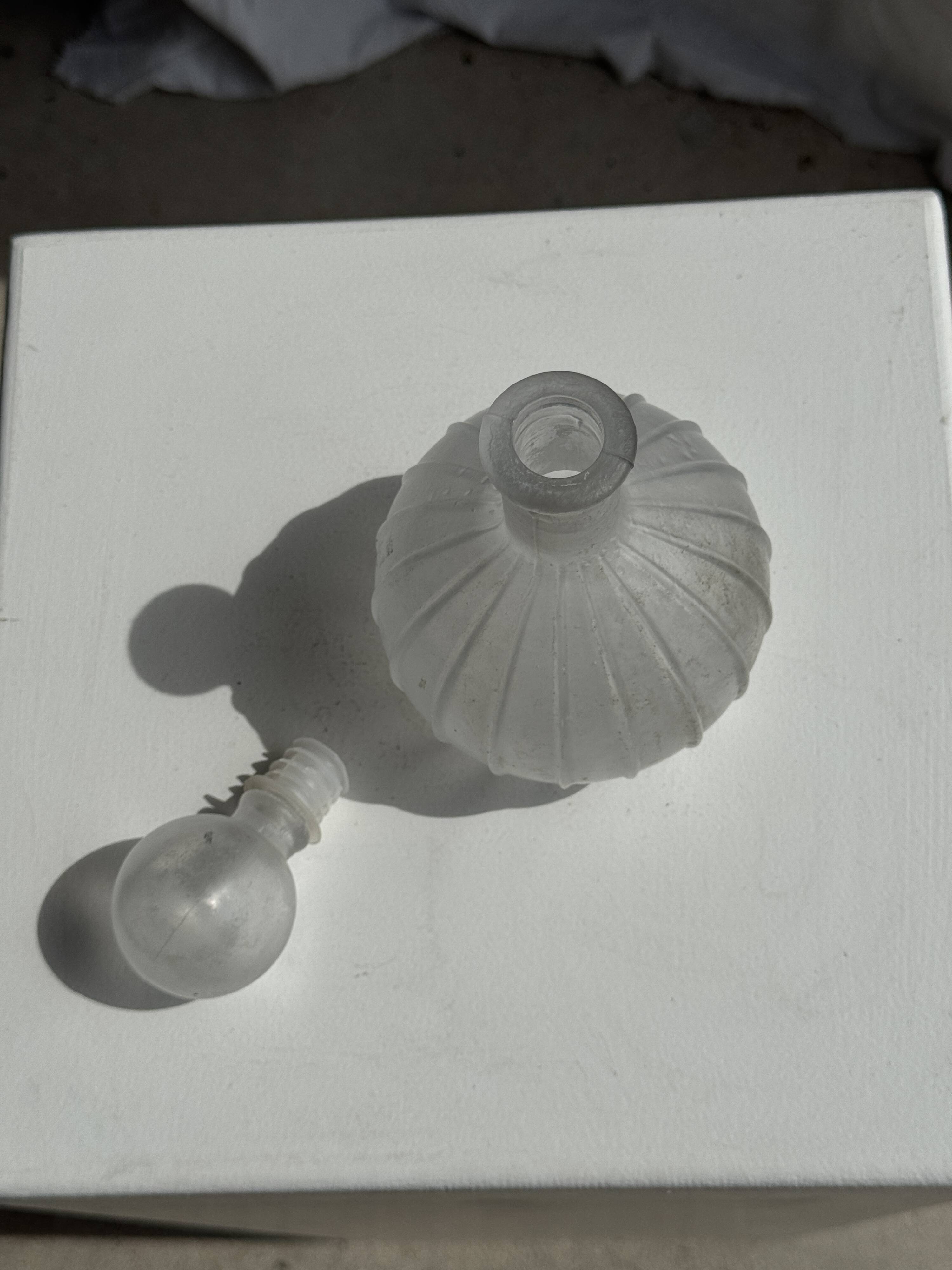 Large vintage matte glass H2O bottle