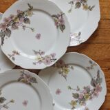6 assiettes à dessert en porcelaine ancienne H&C, Maison Ragot Lilles début XXe