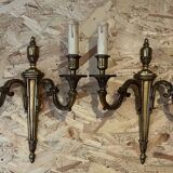 Pair of Empire style bronze wall lights