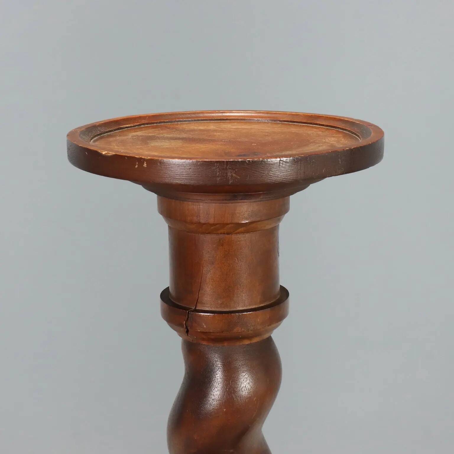 Column, ancient walnut pedestal, Italy, late 19th century
