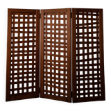 Paravent vintage en bois à 3 panneaux ajourés · Paravent pliant en pin (135 cm)