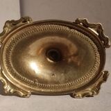 Old table mirror type psyche in silver brass mercury ice cream 38x57cm