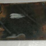 Vintage blue and white enamel plate number 34