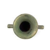 Art Deco green iridescent vase, Montieres France 1930s