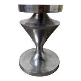 Brushed stainless steel console pedestal 1970