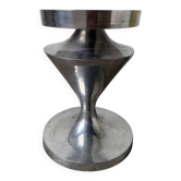 Brushed stainless steel console pedestal 1970