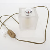 Frosted glass cube table light, Germany 1970's