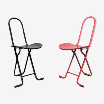 Set of 2 folding chairs by Gastone Rinaldi for Thema