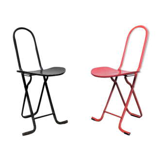Set of 2 folding chairs by Gastone Rinaldi for Thema