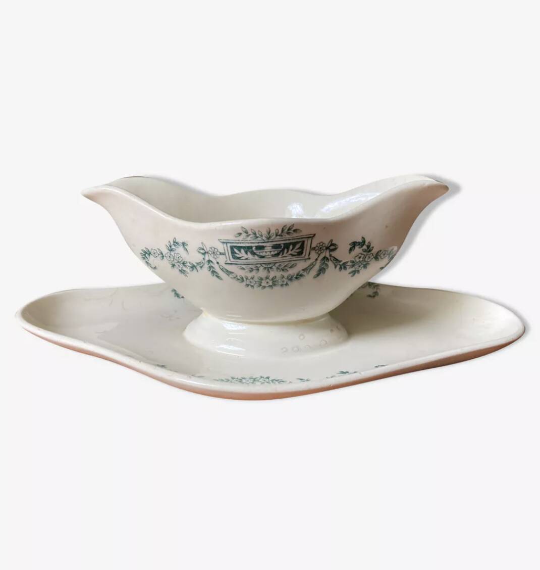 Old iron clay sauceboat