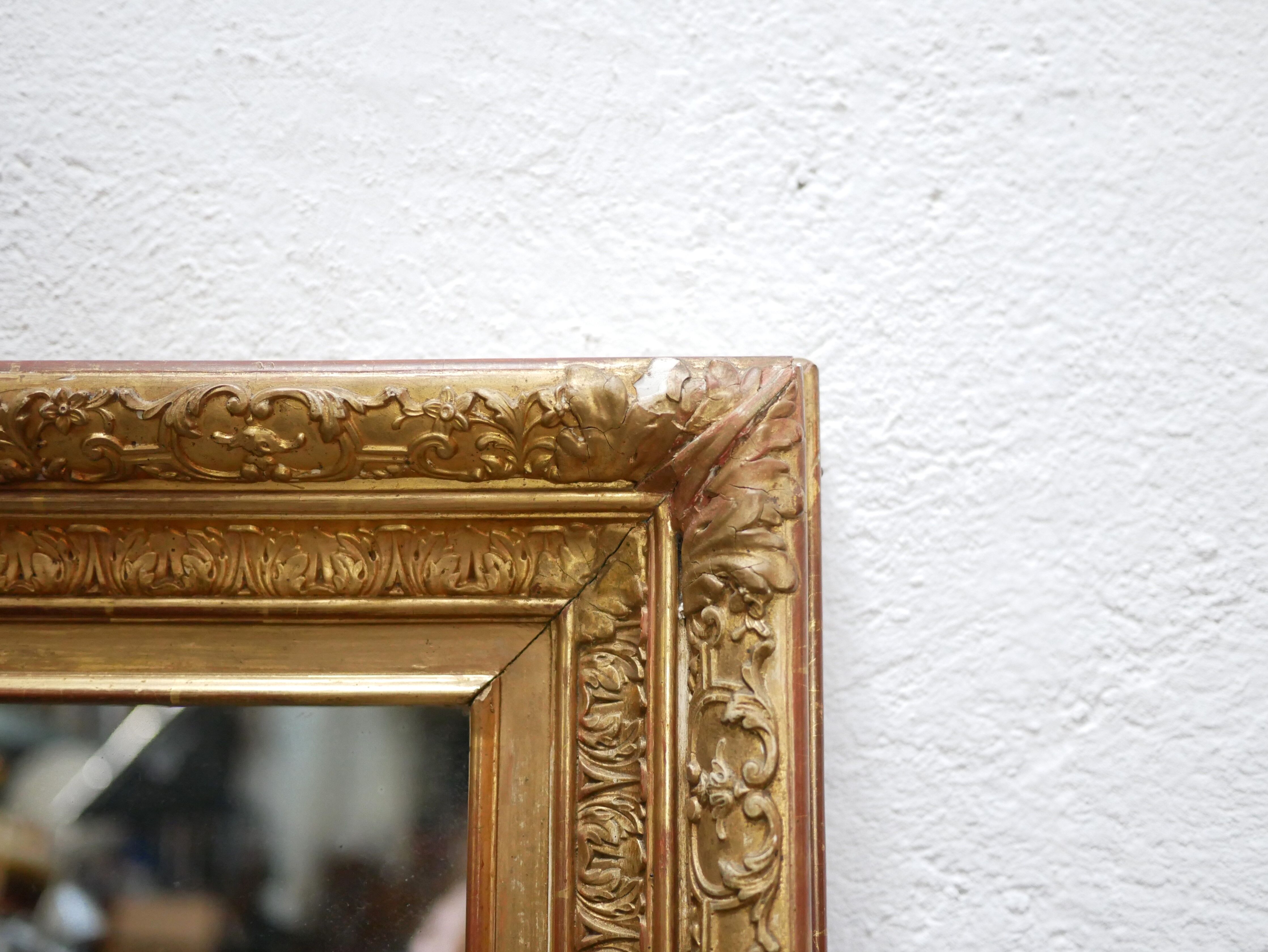 Old rectangular mirror Napoleon III 153cm x 107cm