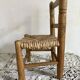 Chaise enfant en bois et paille