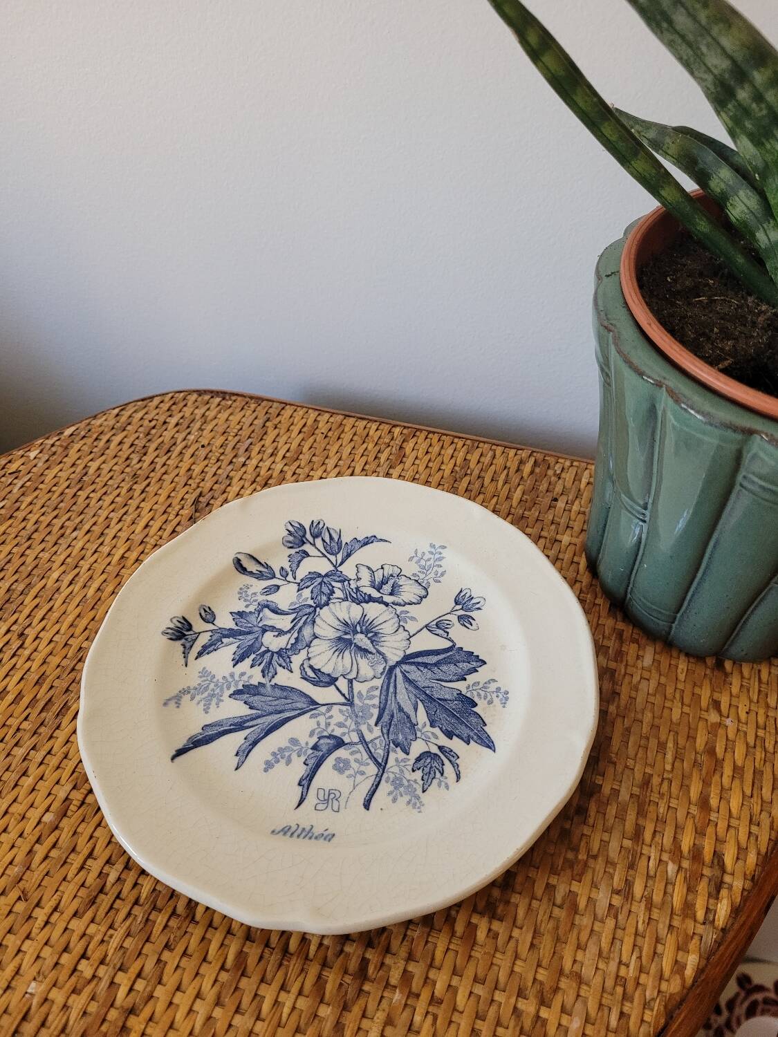 Botanical dessert plate from Gien