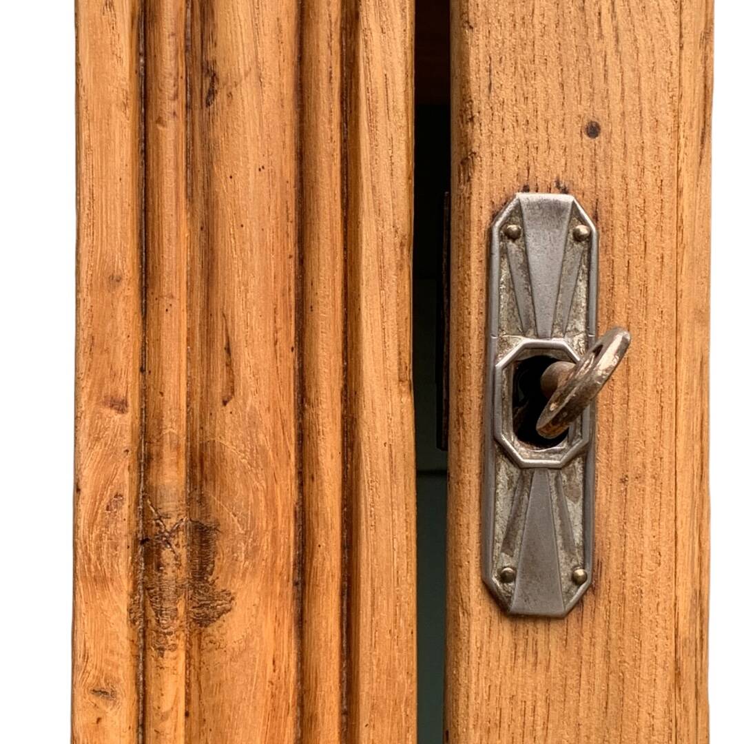 Parisian glass cabinet art deco raw wood