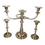Silver Metal Candelabra - Set of 3 Elegant Pieces