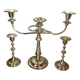 Silver Metal Candelabra - Set of 3 Elegant Pieces