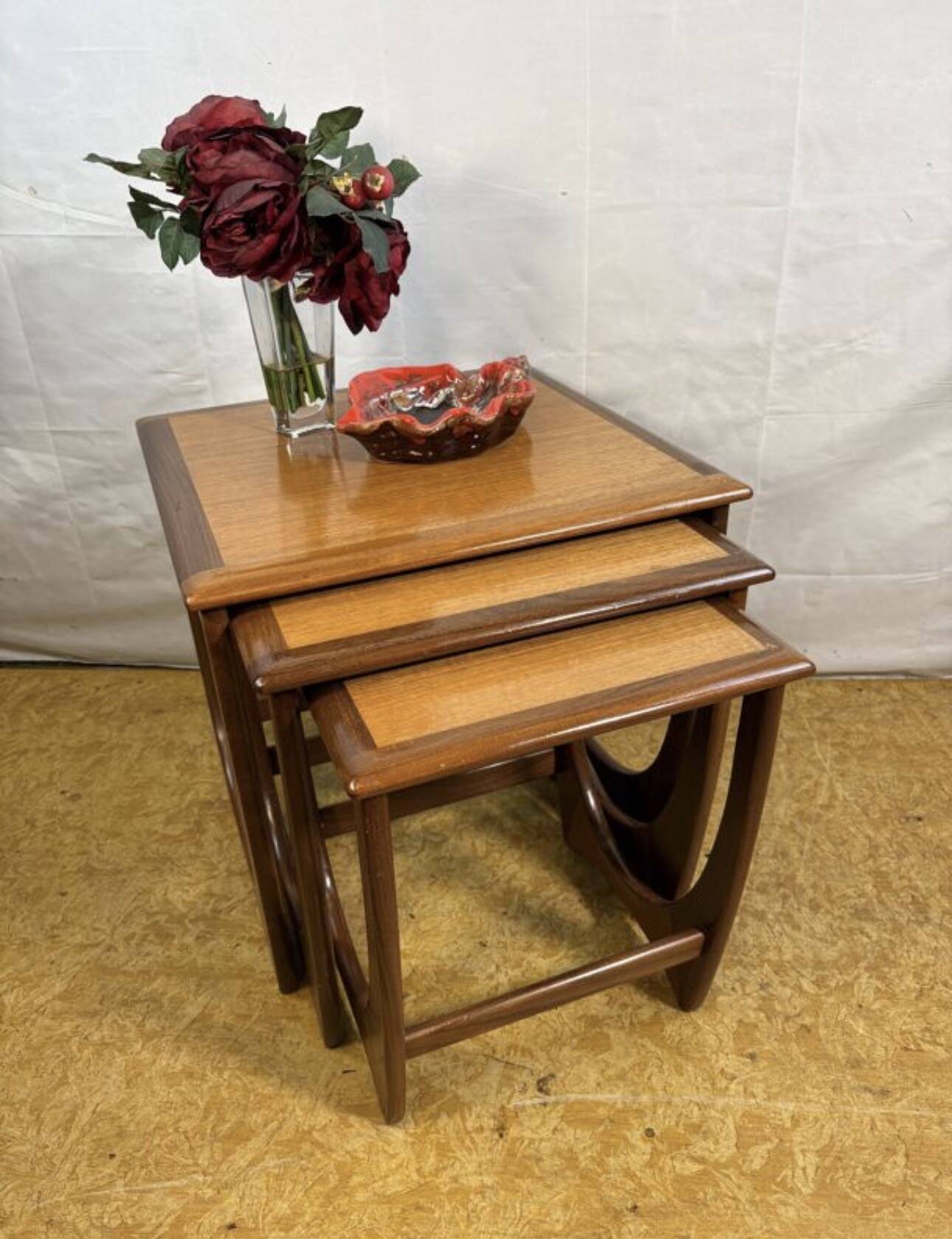 Mid- century retro vintage teak nest of tables by g plan 1960 Danish Design