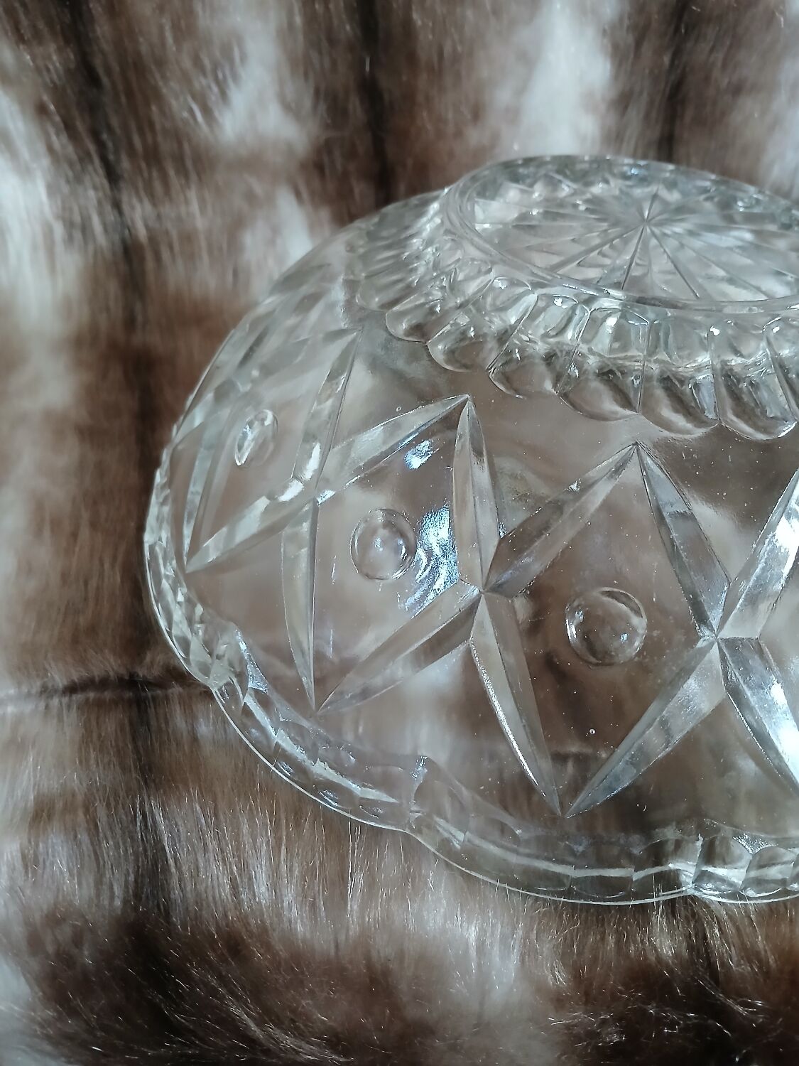 Antique cut glass salad bowl
