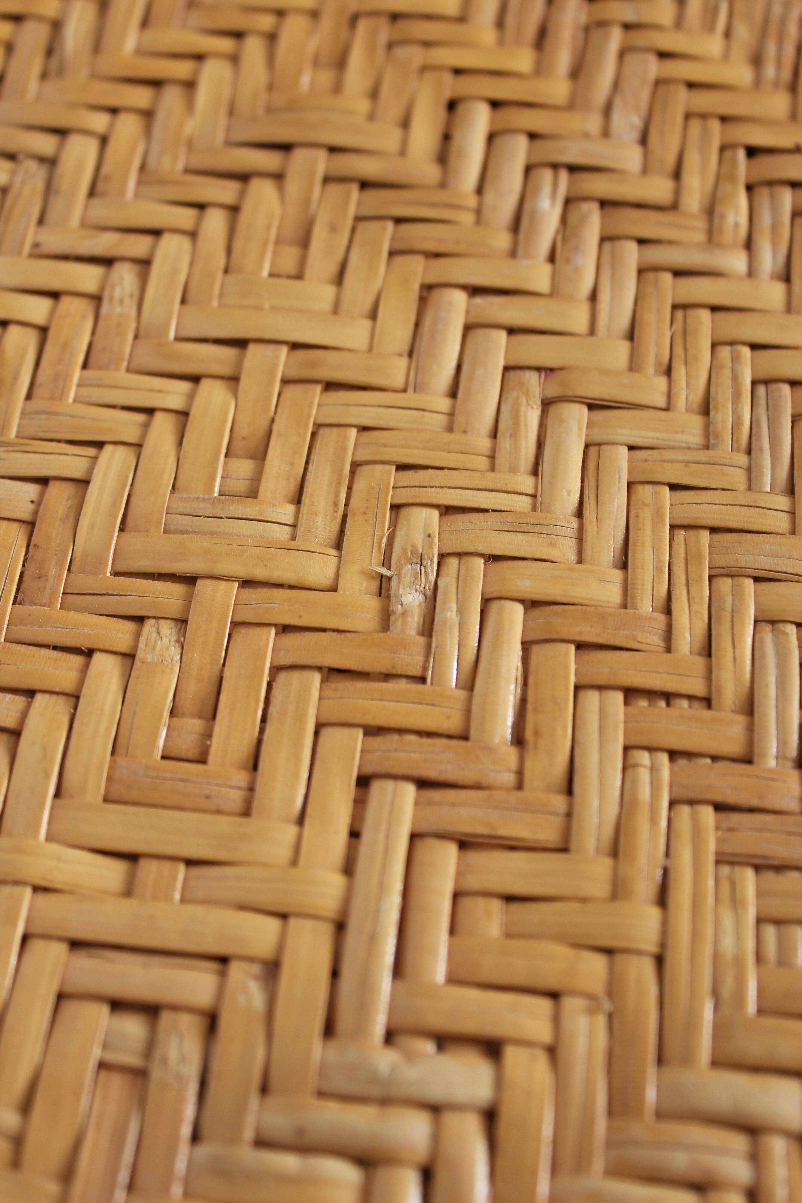 Low rattan stool and vintage canning