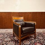 Classic Art Deco Armchair Black Low