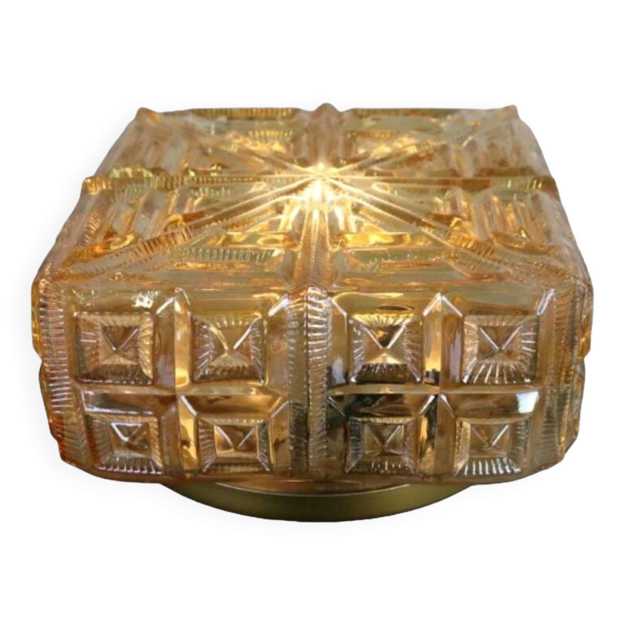 NOS New Old Stock vintage glass ceiling light
