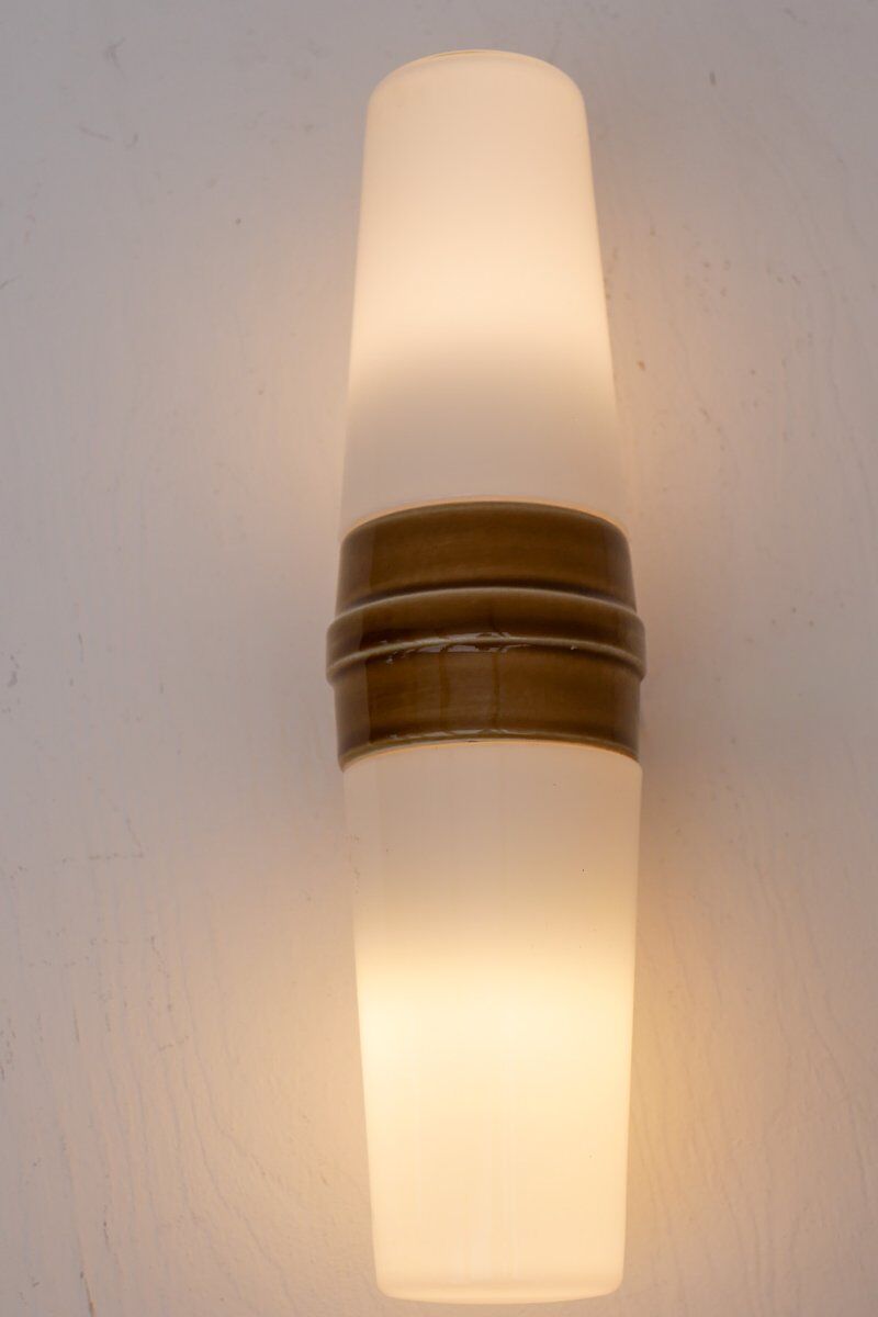 Vintage porcelain bathroom light by Sigvard Bernadotte for Ifö, 1960