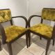 Pair of vintage Art Deco bridge armchairs — Fleece / fur fabric