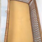 60s wicker rattan cradle bed