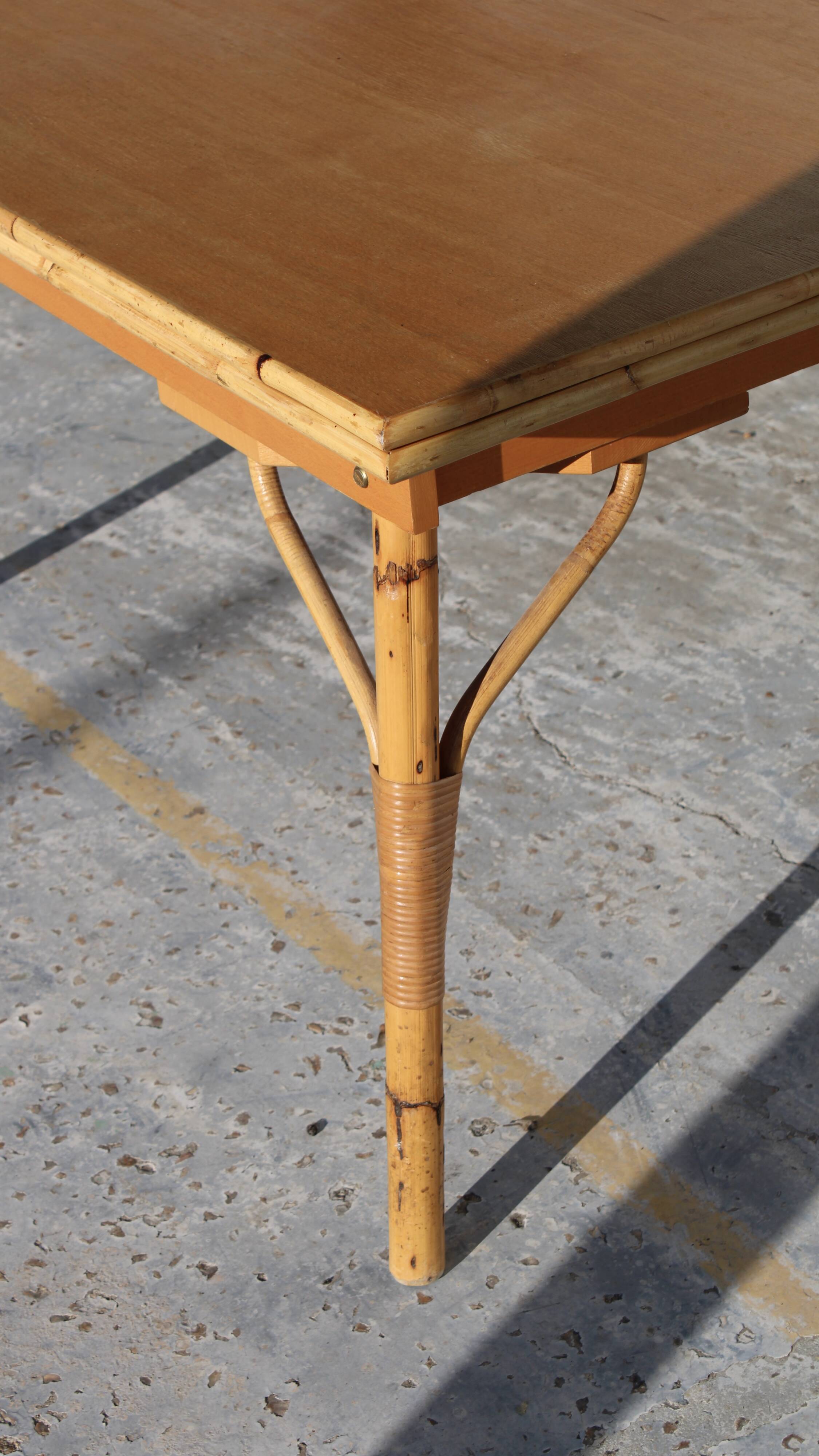 Vintage Bamboo Extendable Table