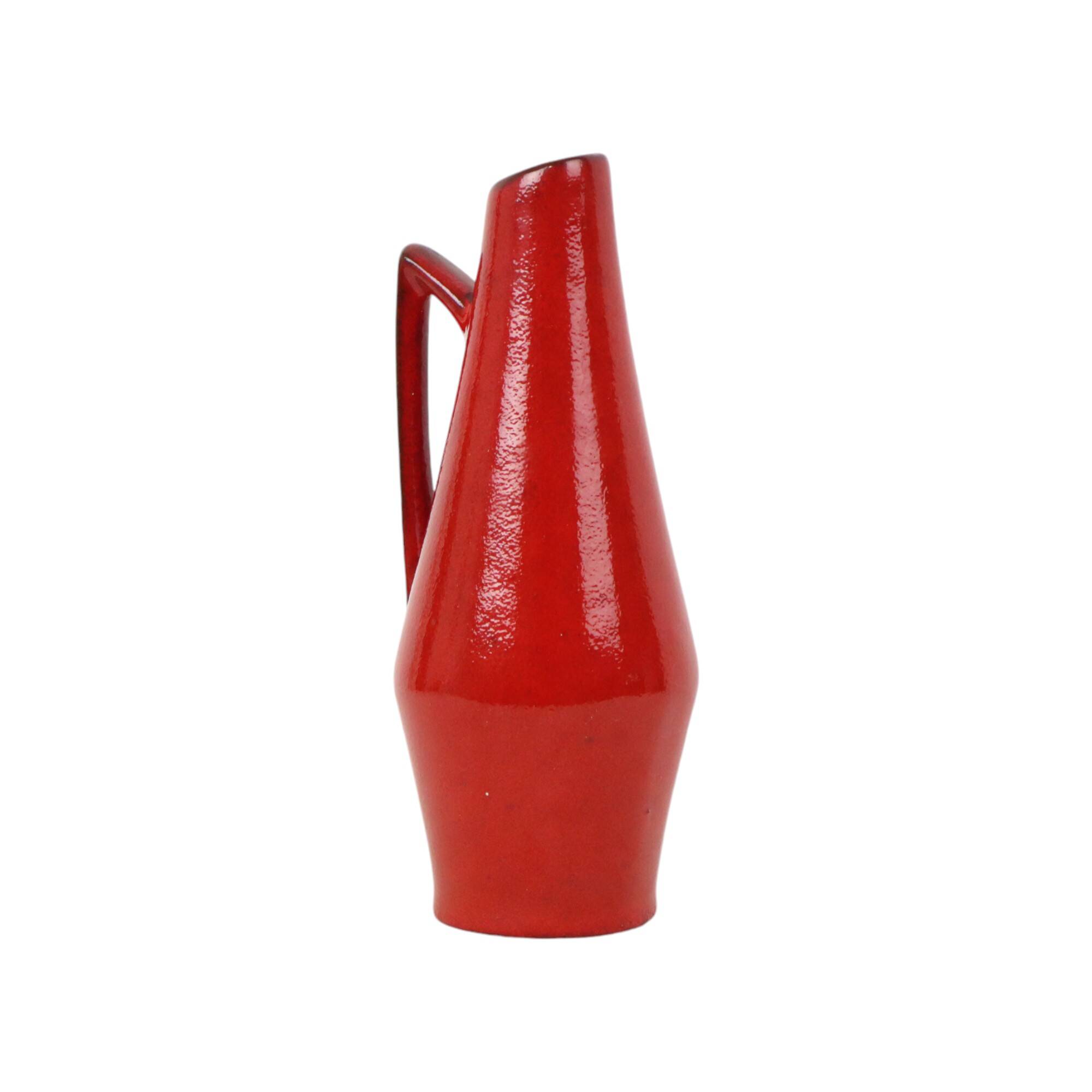 Rare Red Design Vase By Heinz Siery West Germany 271-22