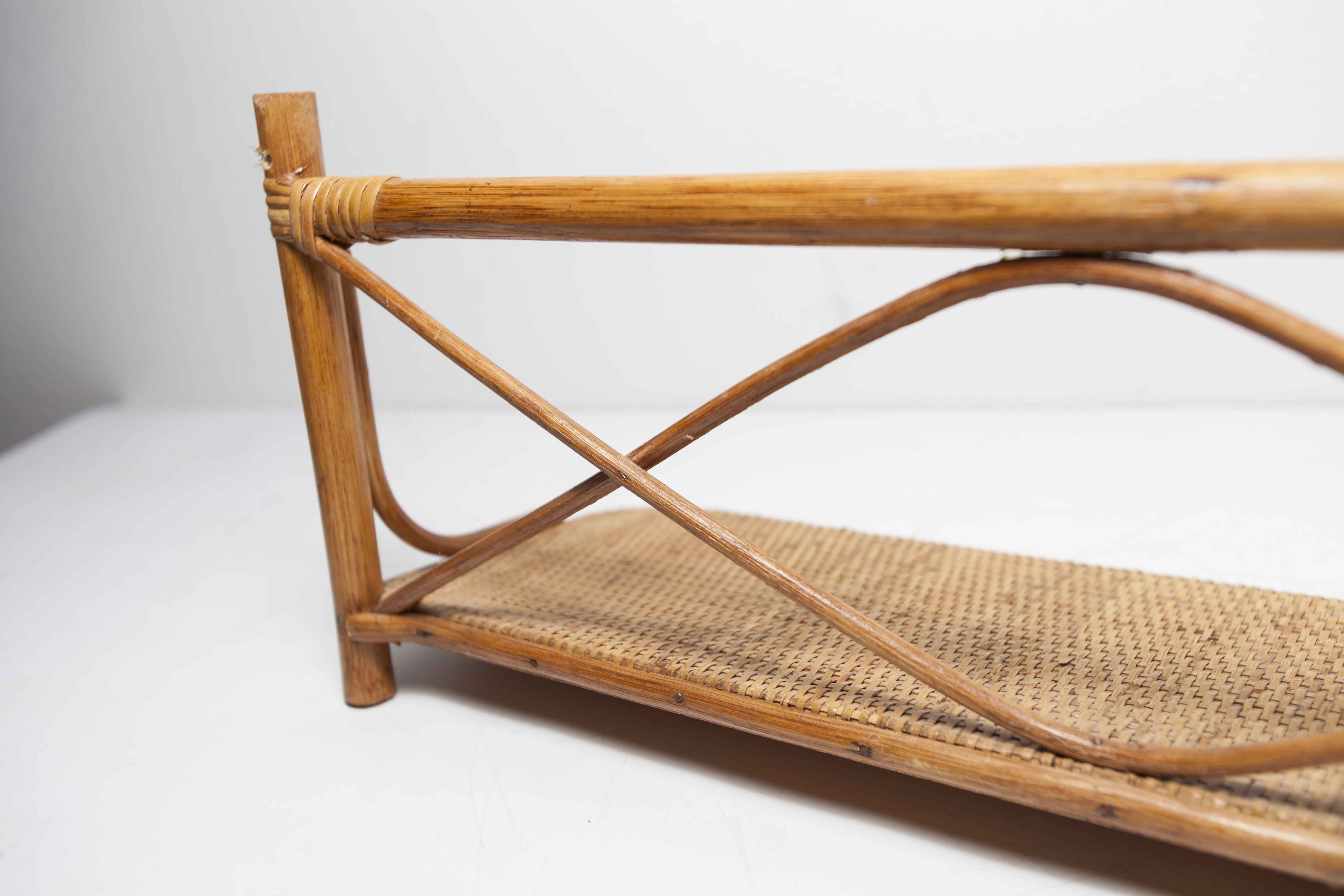 1960 rattan wall shelf