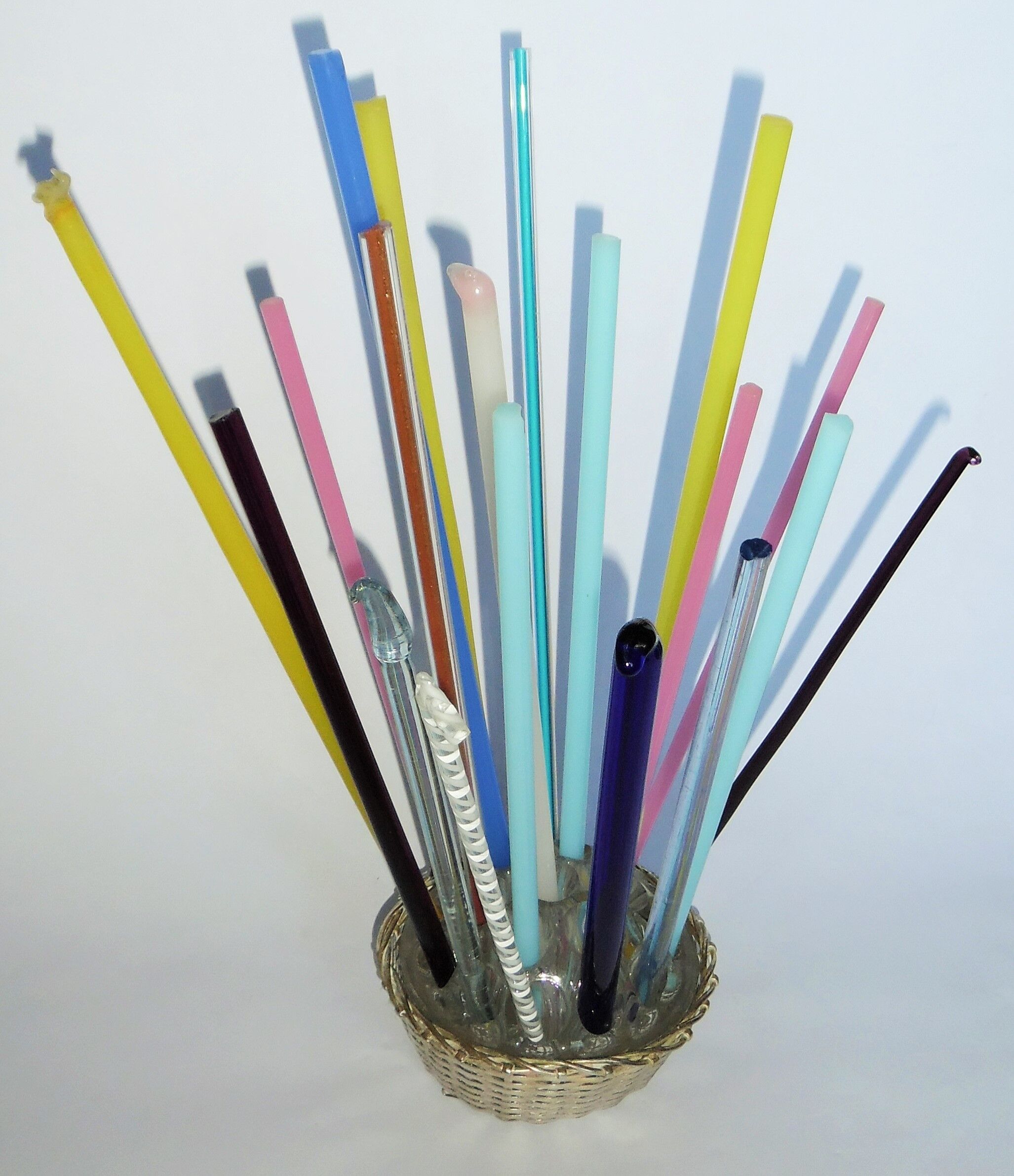 Flower picks on basket base