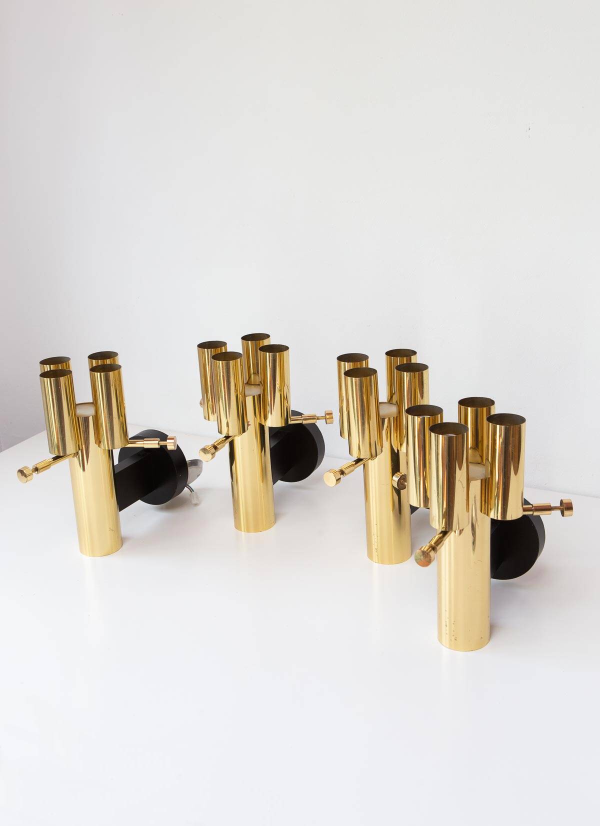 German "space age" appliques in gilded brass Bega Bloom (4 AVAILABLE).