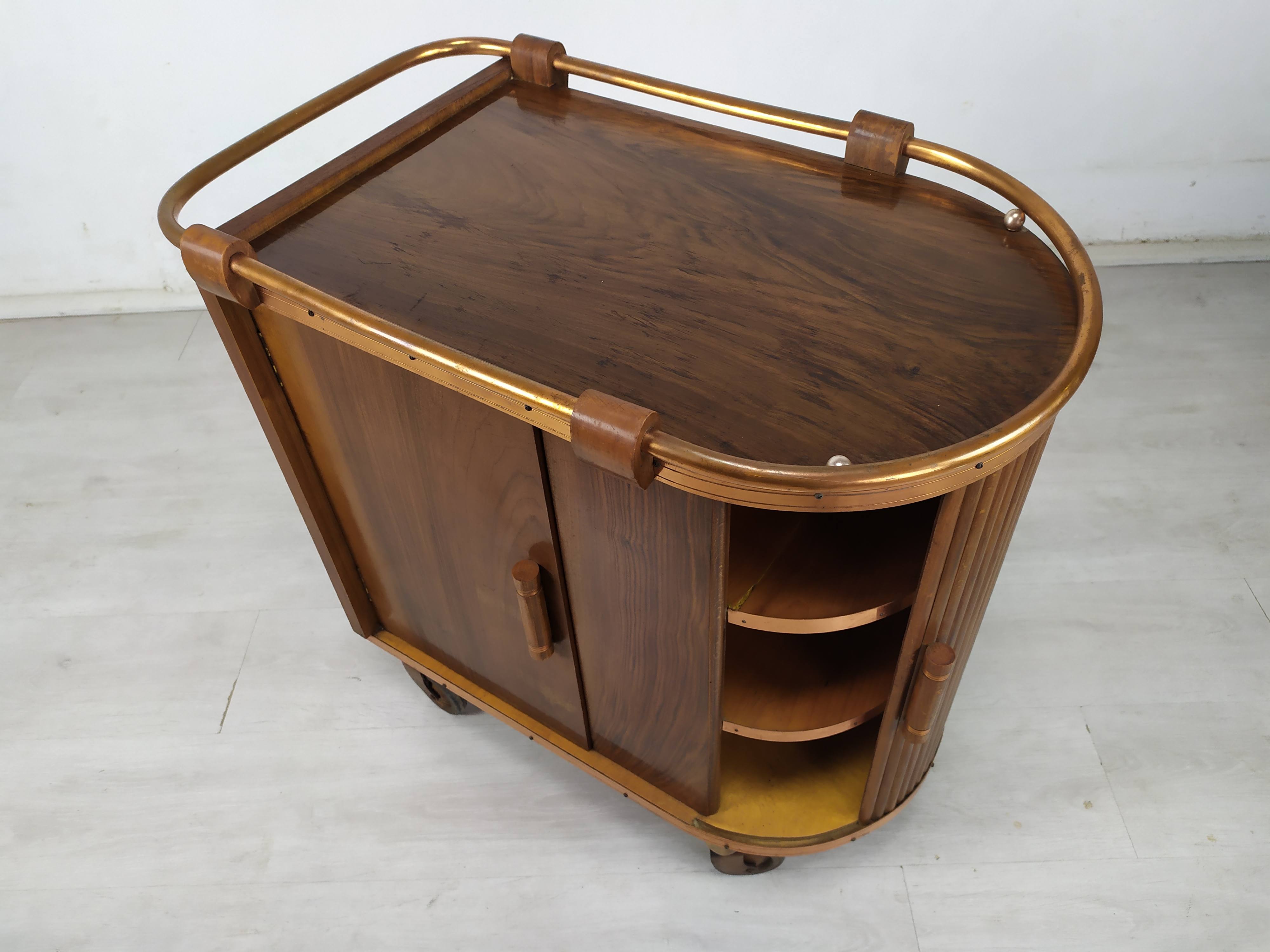 Rolling service art deco bar