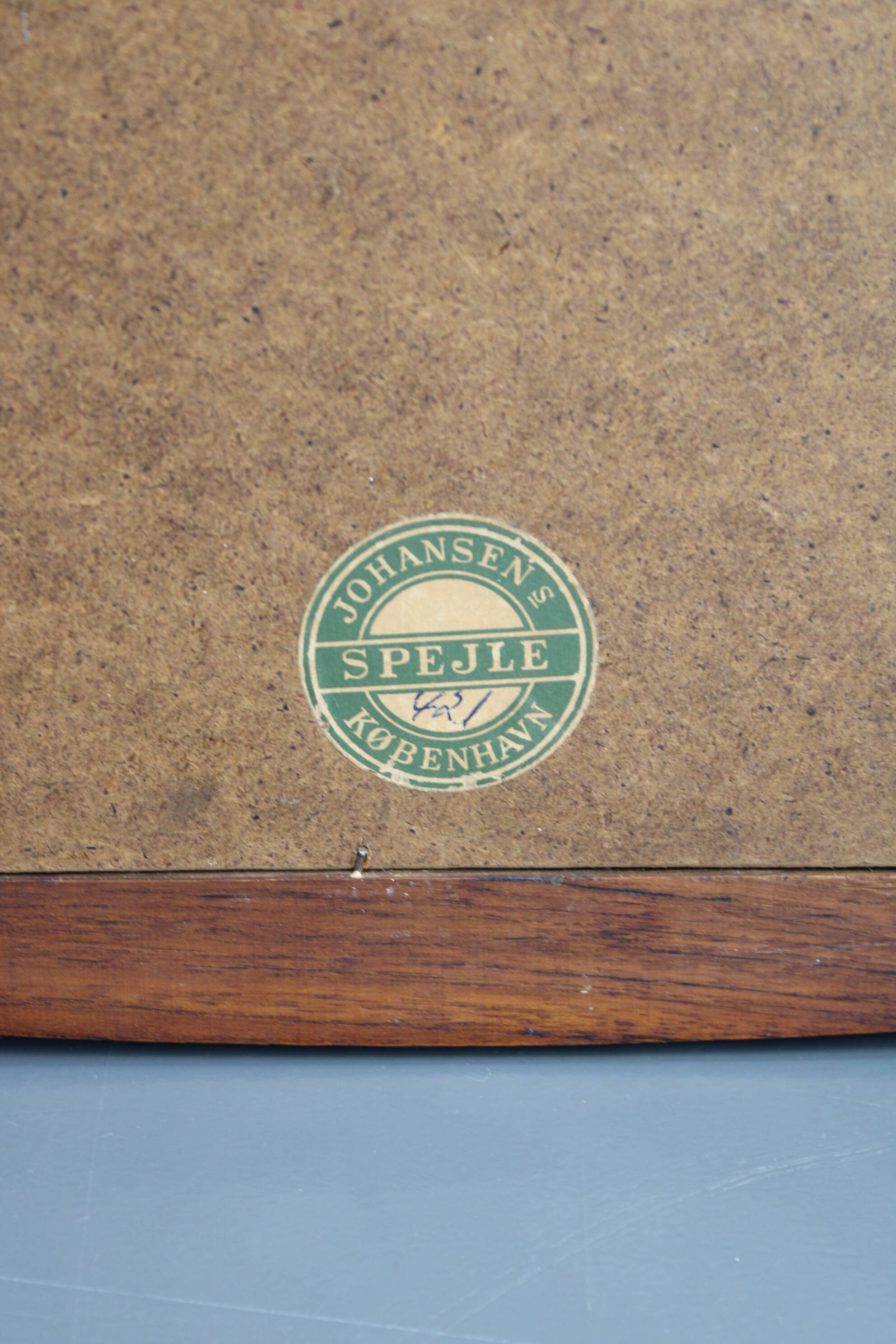 1960s Danish solid teak mirror by Johansens Spejle Kobenhavn