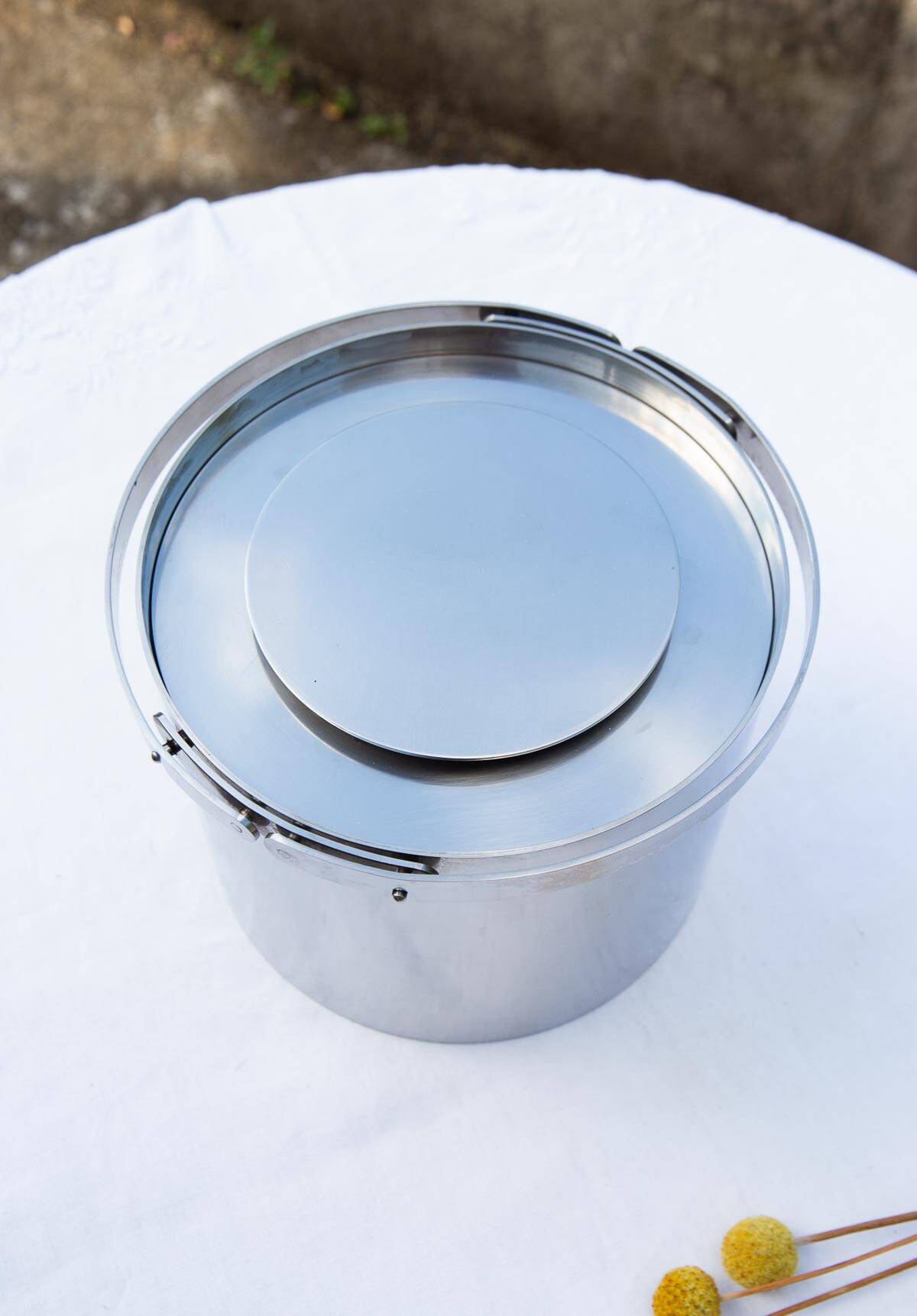 Stainless steel ice bucket Cylinda Arne Jacobsen Stelton 2.5 litres