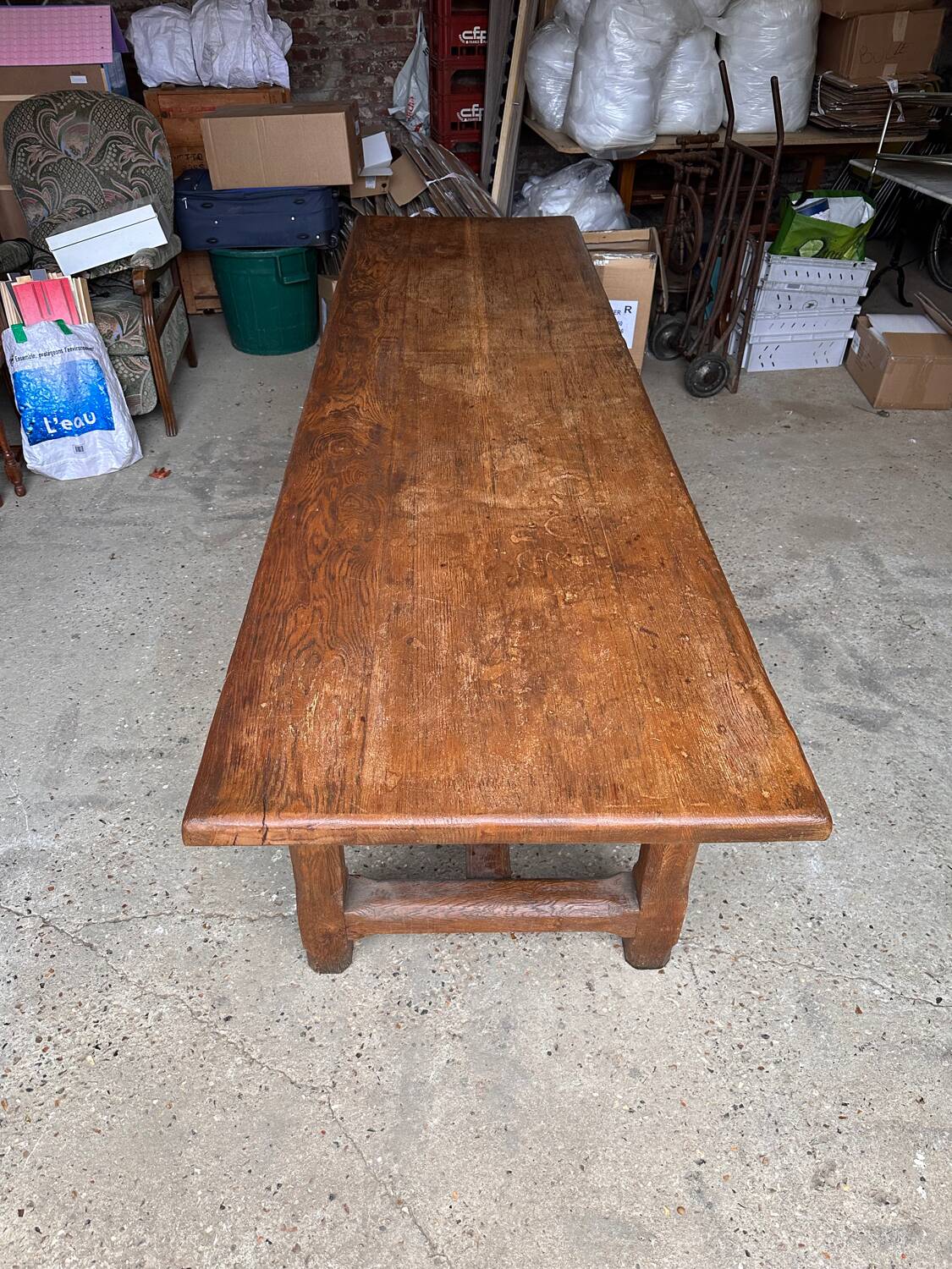 Large oak farm table