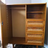 Vintage rattan cabinet