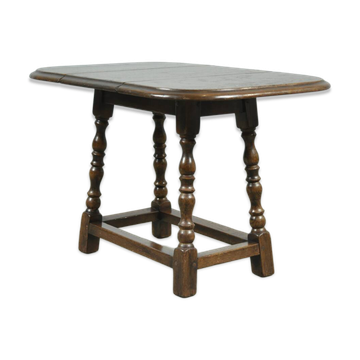Table d'appoint en chêne à rabats, Pays-Bas années 1920