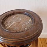 Bolster or pedestal table with marble top