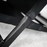 Armchair by Tord Bjorklund, black wood, steel and canvas. Ed. Ikéa, circa 1990.