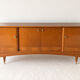 Vintage enfilade from the 50s-60s in geometric fan marquetry.
