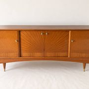 Vintage enfilade from the 50s-60s in geometric fan marquetry.